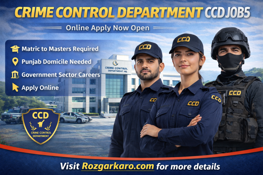 Crime Control Department CCD Jobs 2026 Online Apply – Apply Through Punjab Police Portal